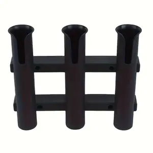 Secure Your Fishing Rods with our Three-Tube Plastic Holder - Perfect for Boats and Kayaks! Fishing Gear Fishing Rod Holders