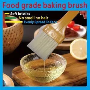 1pc Pastry Brushes Basting Oil Brush With Hook Handles Barbecue Oil Brush For Spreading Butter Cooking Baking Brush