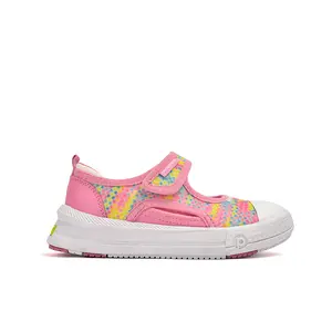 Pediped Sun Flex Pink Kids Shoes Breathable Canvas Slip Resistant Sole Approved by APMA for Healthy Foot Development