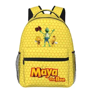 Maya the bee Backpack Maya the bee 2 Large Capacity Laptop Backpack Maya the bee movie Lightweight Casual School Daypack, Unisex Book Bag for Teens Boys & Girls