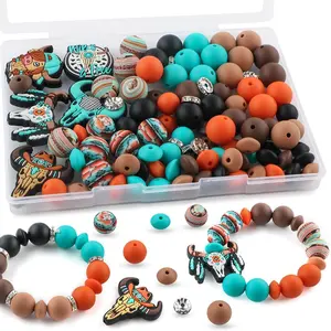 100 count 12mm 15mm Cow Focal  Beads for  Bracelet Making, 8mm Rondelle  Spacer Beads for Pens