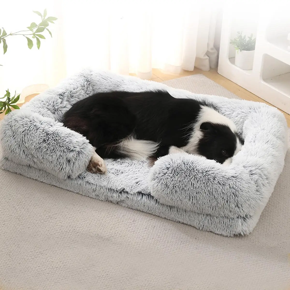 Large Plush Dog Bed, Soft & Comfortable Pet Sofa Bed, Pet Supplies for Medium Dogs, Dog & Cat Furniture for Indoor Outdoor Use