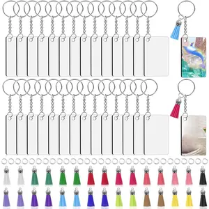 120Pcs Sublimation Keychain Blanks Bulk Set with Rectangle Sublimation Blanks Tassels Keychain Rings & Jump Rings for DIY Keychain Crafting(Rectangle) - Home Improvement.