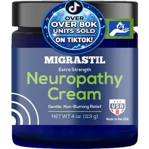 4 oz Migrastil Neuropathy Cream - Soothing Cream for Feet, Legs, Hands, Etc. Aloe Shea Butter Gentle Clove Moisturizing Body Care Daily