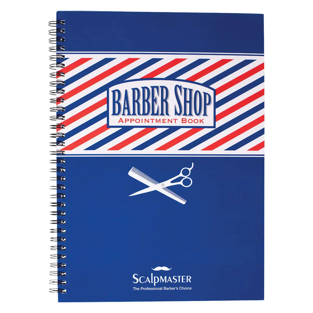 Scalpmaster 3-Column Spiral Bound Barber Appointment Book - Undated Office Stationery for Barber Shop Notetaking Needs, Spiral Bound Planner