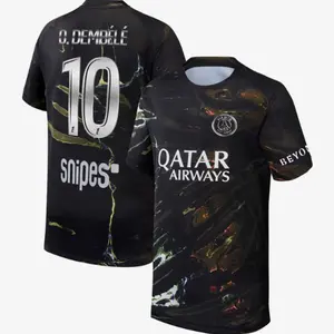 Unisex Soccer/Football Paris Saint-Germain Club O.Dembélé #10 2025/26 Night Edition Stadium Replica Jersey - Black 0W2