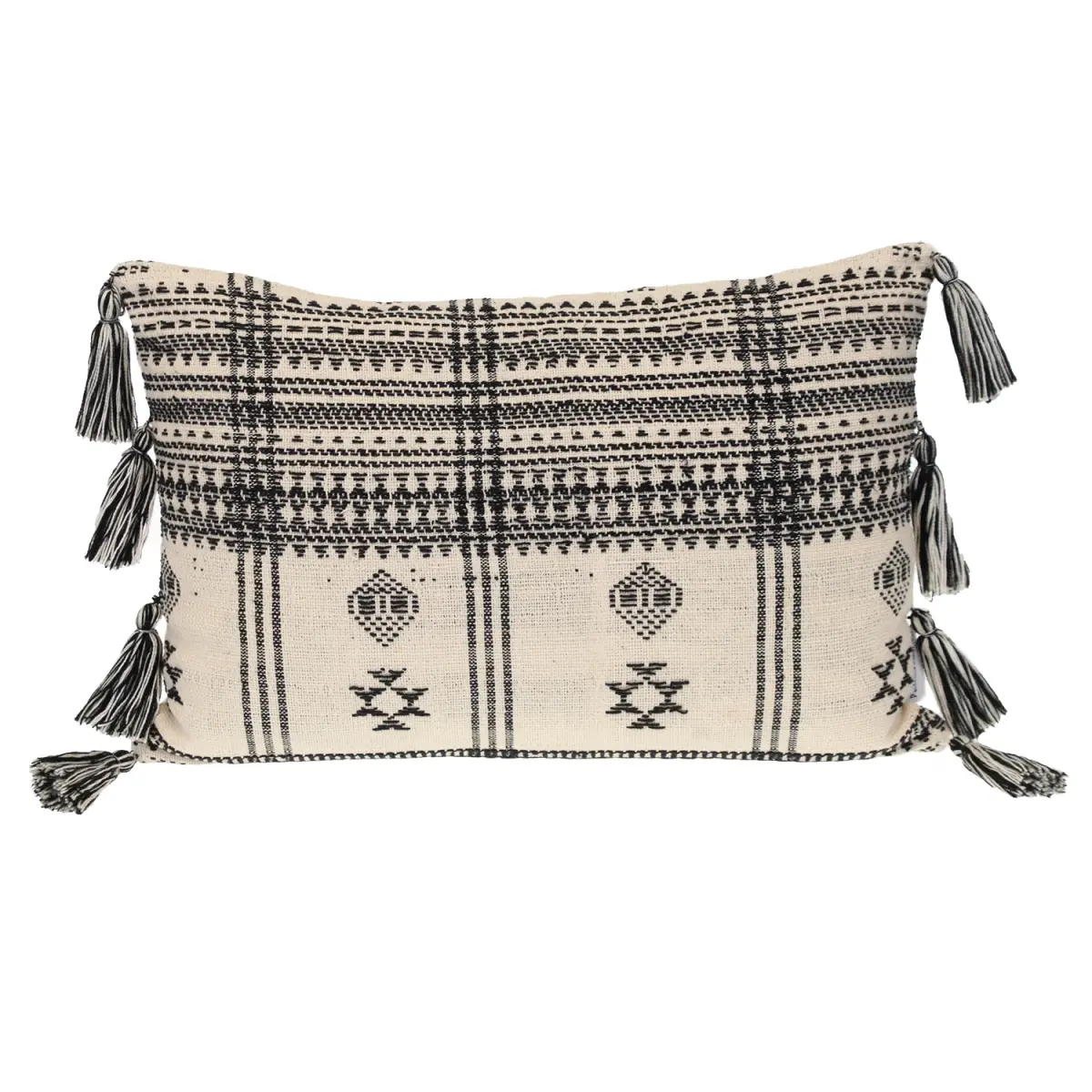 Parkland Collection PILG21597P Hand Made Woven Indoor 2-Tone Standard Pillow, Transitional Tribal Design, Beige, 14in x 20in, 2-Tone Standard Pillows