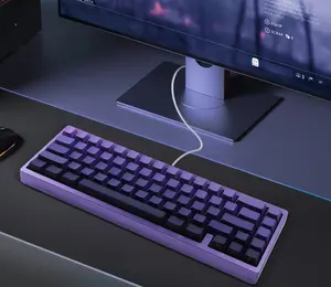 CNC Aluminum 67-Key Tri-Mode Mechanical Keyboard (Purple)