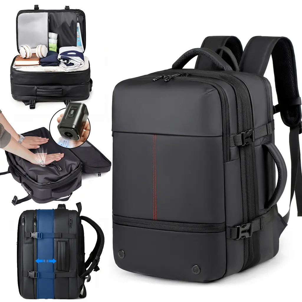 Men's Backpack with Expandable Vacuum Compression, Large Capacity, Dry and Wet Separation, Multifunctional Business Backpack for Short Trips