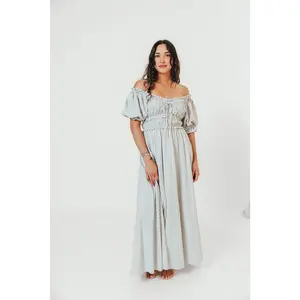 Sydnee Maxi Dress in Hamptons Blue Stripe - Bump Friendly