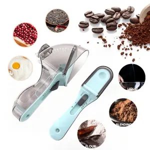 One big, one small Space-Saving Adjustable Measuring Spoons - Precision Kitchen Tool for Baking & Coffee, Easy-to-Clean Gadget for All Liquid & Dry Ingredients