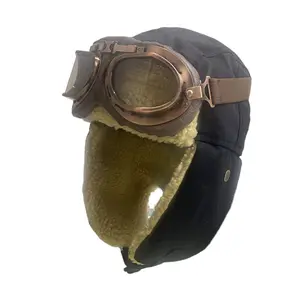 Unisex Winter Outdoor Hat With Goggles, Thickened Lining And Warm Ear Flaps For Cycling Ski Activities, Winter Thermal Hat, Winter Goggles, Ski Helmet With Goggles, Winter Hat With Goggles, Tinted Cute Snow Goggles, Winter Thermal Hat With Goggles