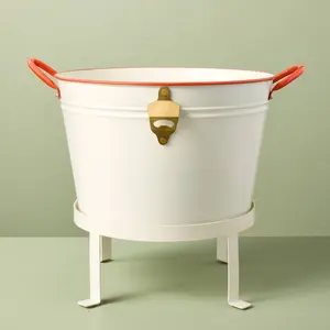 12.9L Beverage Tub Stand Cream - Hearth & Hand with Magnolia 12.9L Beverage Tub Stand Cream - Hearth & Hand with Magnolia