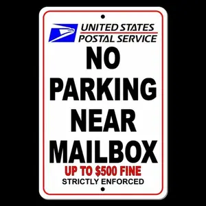 Aluminum No Parking Near Mailbox Do Not Block Driveway Sign Warning 8x12 Inches Heavy Duty Rustproof Outdoor Security Safety Metal Plate