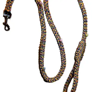 Handcrafted Paracord Dog Leashes with Unique Charms - Rainbow of Colors Available