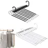 9-Layer Multifunctional Clothes Hanger - Sturdy Stainless Steel & PP Plastic Space Saver Hangers, Open-End Non-Slip Cover, Smooth Hook, Yoga Pants/Trousers/Leggings Organizer, Compact Closet Hanging Solution for Small Spaces