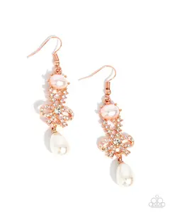 Alluring Advocate - Copper Pearl Earrings - Paparazzi