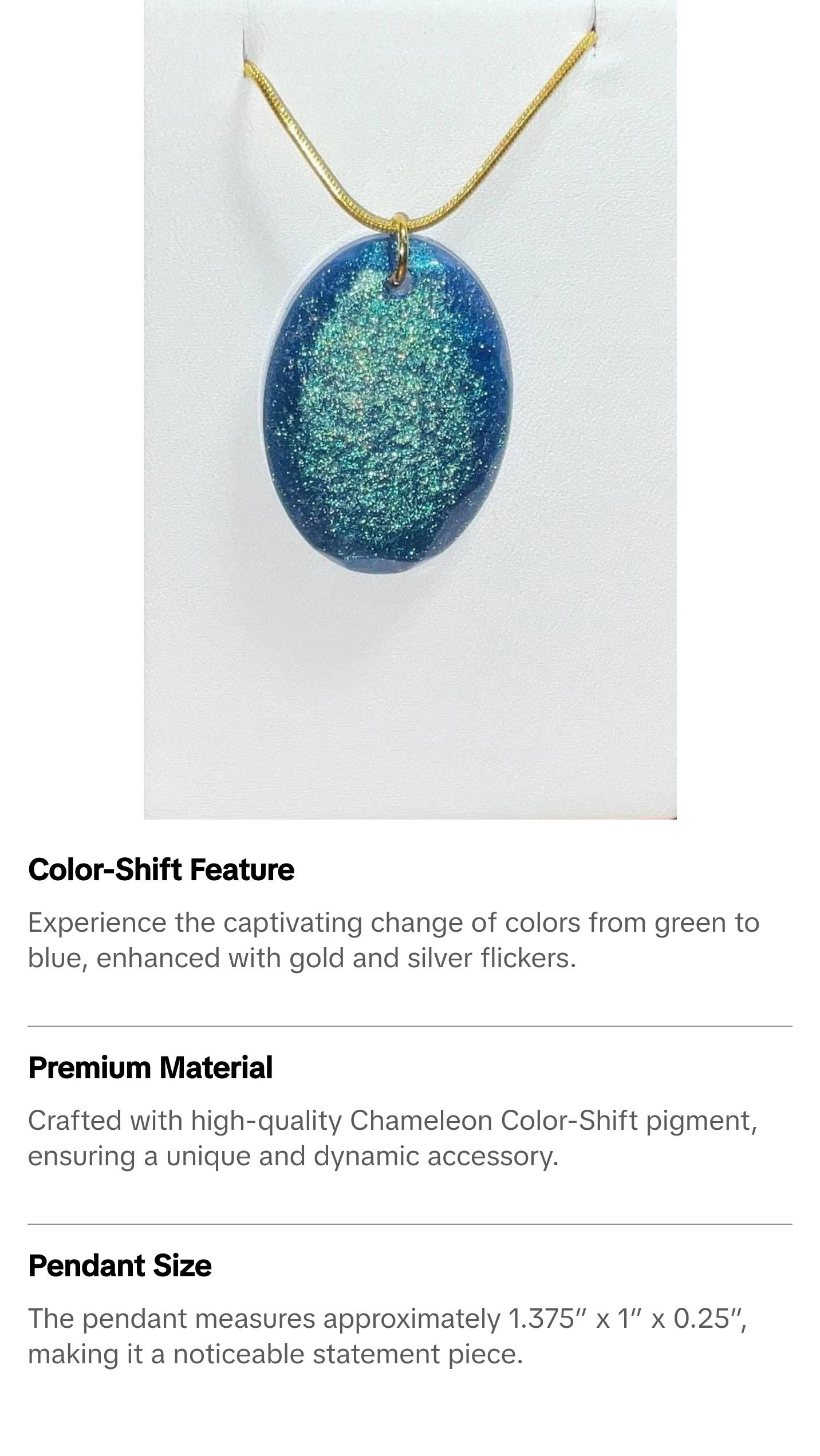 Color-Shift Necklace - Oval Green