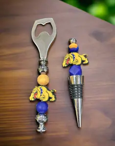NC A&T North Carolina Agriculture and Technology State University Aggies Silicone Beaded Bottle Opener and Wine Stopper Set