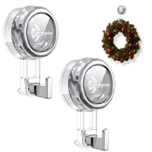 Nicespce Strong Suction Cup Hooks for Shower, Removable Shower Towel Hooks, No Drill Hook for Glass Door, Halloween Christmas Decorations