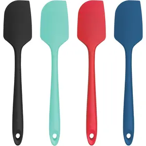 4 count  Spatula Set, 11.4 In, 600?F Heat Resistant Rubber Spatulas for Baking, Cooking & Mixing, Flexible and Non-Stick Kitchen Utensils, Seamless & Dishwasher Safe (Multicolor)