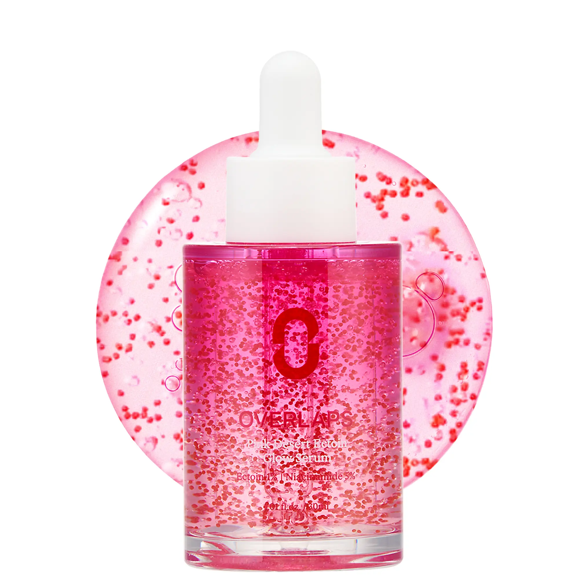 Overlaps Pink Desert Ectoin Glow Serum for Glow-Aging & Radiant Skin, Brightening Serum with Ectoin, Niacinamide & TXA, Lightweight Non-Sticky Korean Skincare for Uneven Tone & Dull Skin, 1.01 fl. oz.