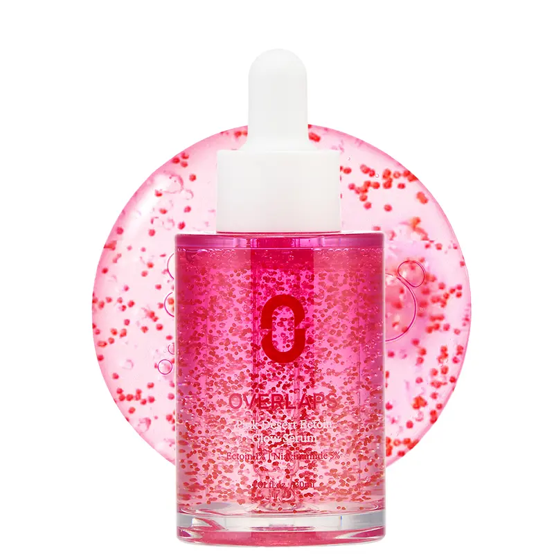 Overlaps Pink Desert Ectoin Glow Serum for Glow-Aging & Radiant Skin, Brightening Serum with Ectoin, Niacinamide & TXA, Lightweight Non-Sticky Korean Skincare for Uneven Tone & Dull Skin, 1.01 fl. oz. Skin Repair
