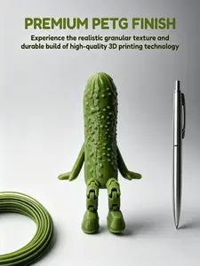 1pc Funny Pickle Desktop Ornament, Creative Small Sitting Statue, Cute Desk Companion Decor, Suitable for Home and Office
