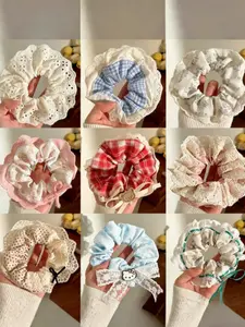 Ballet Lace Hair Ties Set of 10, Cute High-Quality Bow Headbands, Random Ditsy Floral Patterns, All Seasons Fashion Accessories, Scrunchies For Hair