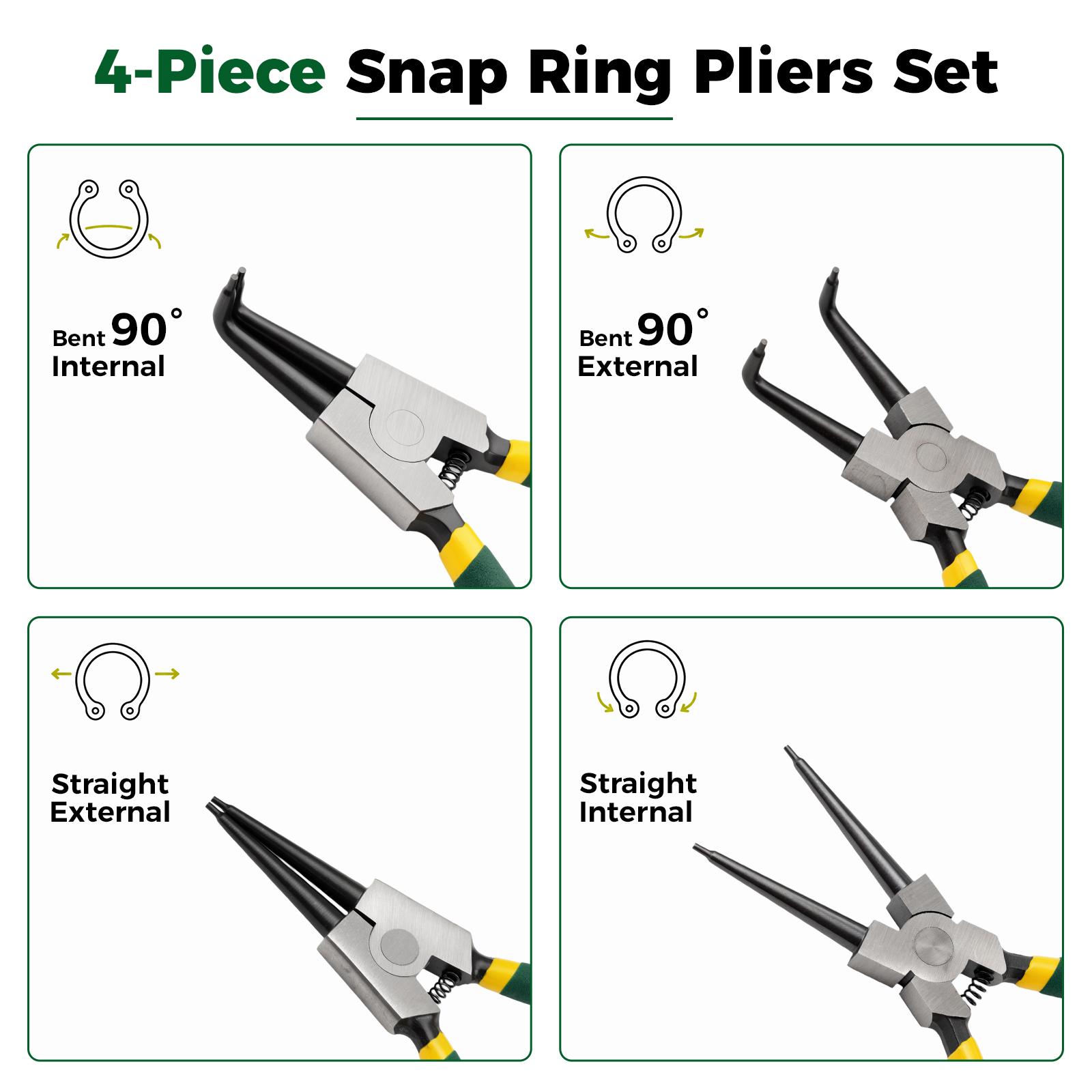 GJANSH 4 PCS Snap Ring Pliers Set, Heavy Duty Circlip Pliers Kit 7 Inch for Snap Ring Removal tool Retaining Straight Bent Lock Ring Pliers Set with Storage Case fathersdaygift GJANSH 4 PCS Snap Ring Pliers Set, Heavy Duty Circlip Pliers Kit 7 Inch for Snap Ring Removal tool Retaining Straight Bent Lock Ring Pliers Set with Storage Case fathersdaygift