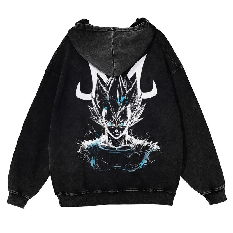 Dragon Ball DBZ Vegeta Unisex Fall Hoodies Men Streetwear Vintage Washed 80s 90s Graphic Pullover Cotton Anime Funny Sweatshirt Gifts SpringStatements