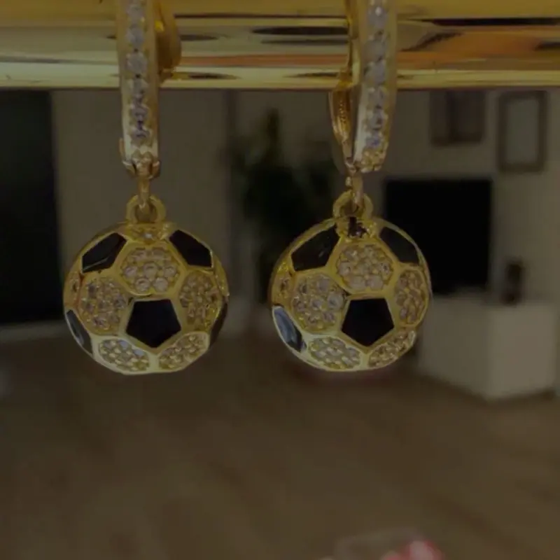 Soocer Ball Hoop Earrings