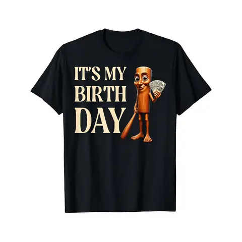 100% Cotton It's My Birthday Tung Tung Tung Sahur Birthday Boy Girl Kid T-Shirt Unisex Clothing Streetwear