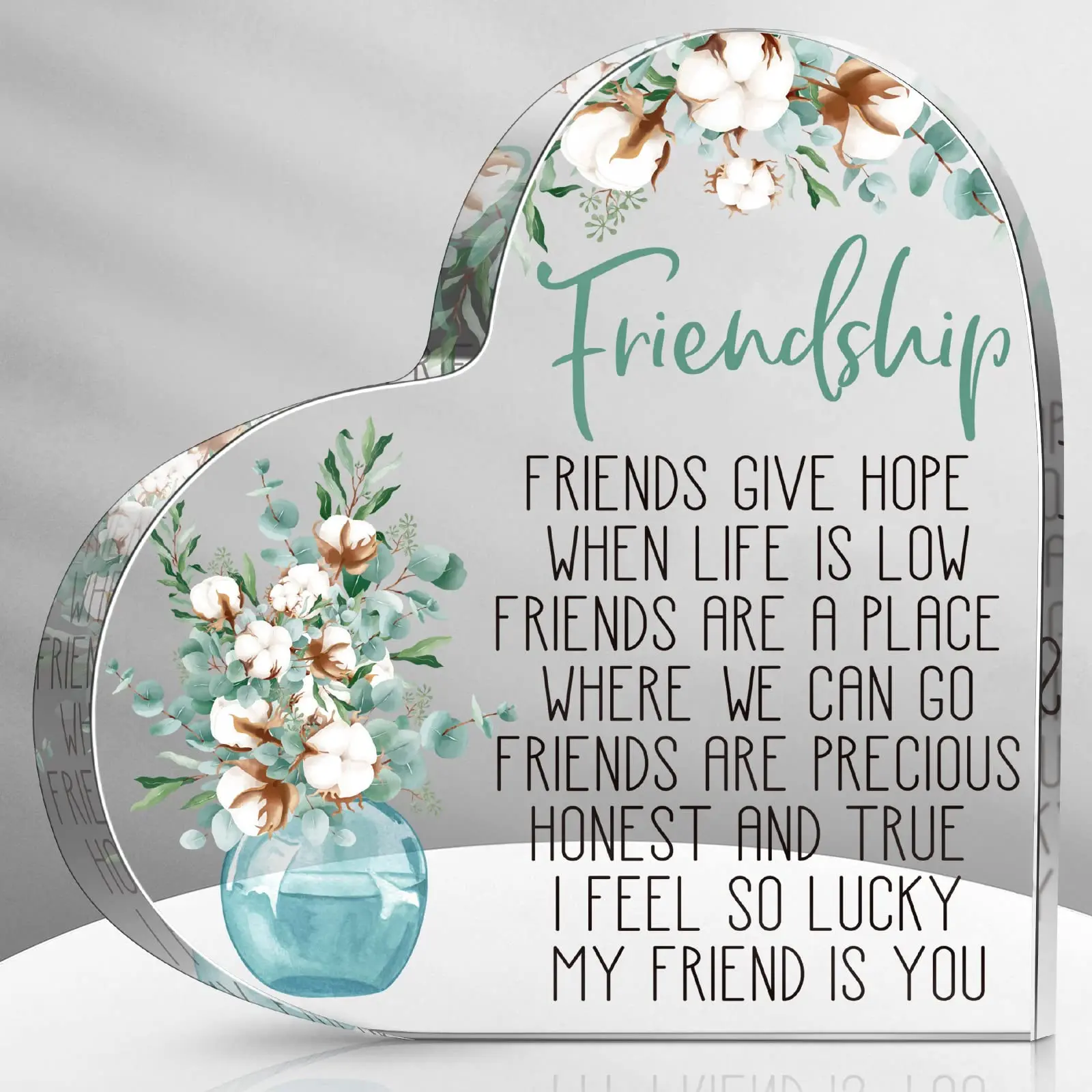 Spiareal Gift for Friend Friendship Women Friend Friendship Birthday Cheer up Gift Acrylic Heart Butterfly Keepsake Paperweight for Home Office Table Shelf(Classic), Room Decor, Decor Accessories