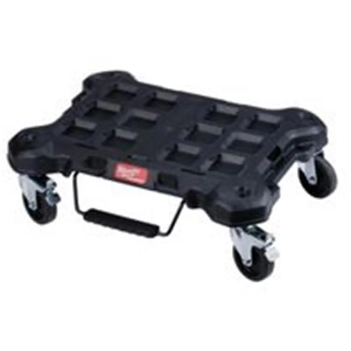 Milwaukee Tool Portable Dolly Utility Cart with Wheels - Black, 250lbs Capacity, Impact-Resistant Polymers, Modular System, Quickstop Lever, Tool Storage for Job Site Loading/Unloading, 250Lbs Cap.