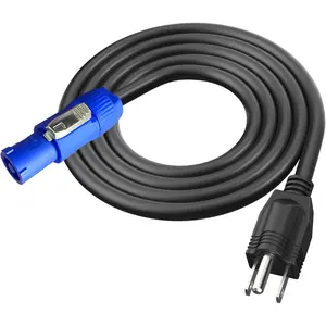 3-Prong NEMA 5-15P to PowerCON AC Power Cable Cord 20A 3 Pin PowerCon Input Male Connector to NEMA 5-15P Male Extension Power Wire 16AWG for Outdoor Stage Light LED Screen-15FT