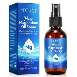 YECUCE Pure Magnesium Oil Spray 60ml: Pure magnesium oil spray, soothes muscles, promotes relaxation and better sleep, refreshing and easily absorbed, portable spray
