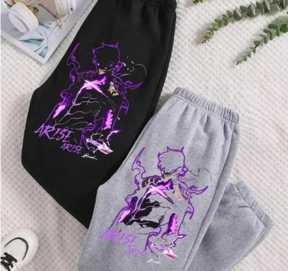 Solo Leveling Shadow Monarch Sweatpants, Anime-Inspired Graphic Sweatpants, Trendy Top Sweatpants, Cotton Graphic Casual, Women's SweatPants, Man's Sweat Pants