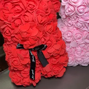 Bear Design Artificial Rose Bouquet, Lifelike Artificial Flower, Artificial Flower Arrangements, Romantic Gift for Anniversary, Wedding Party Decoration