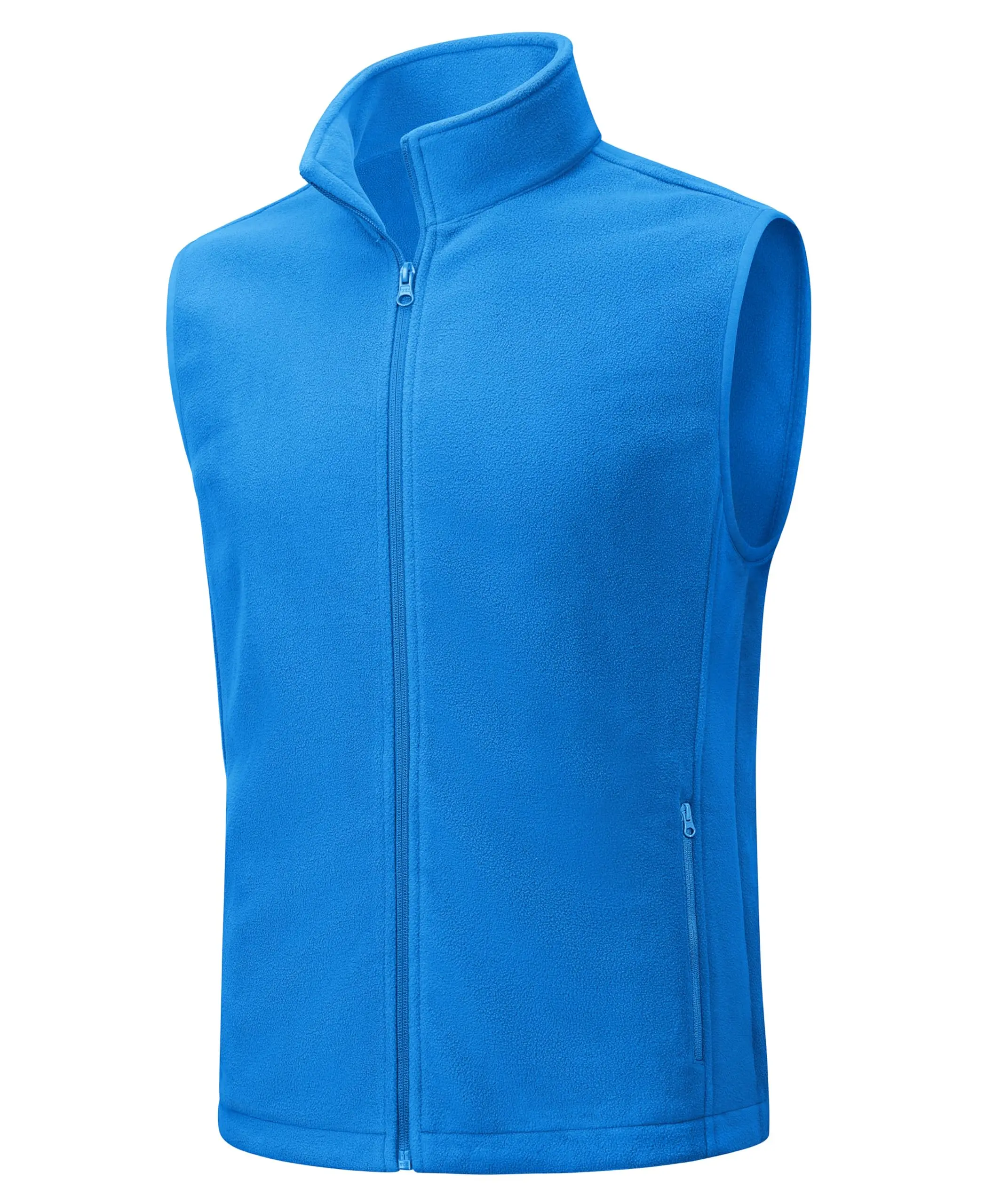Men's Fleece Vest Zip Up Lightweight Vests Outerwear with Pockets Winter Warm Sleeveless Jacket for Hiking Golf