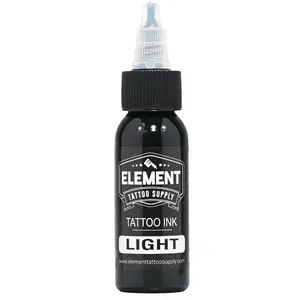 Element Tattoo Light Greywash Ink for Professional Shading on Human Skin, 1oz Bottle