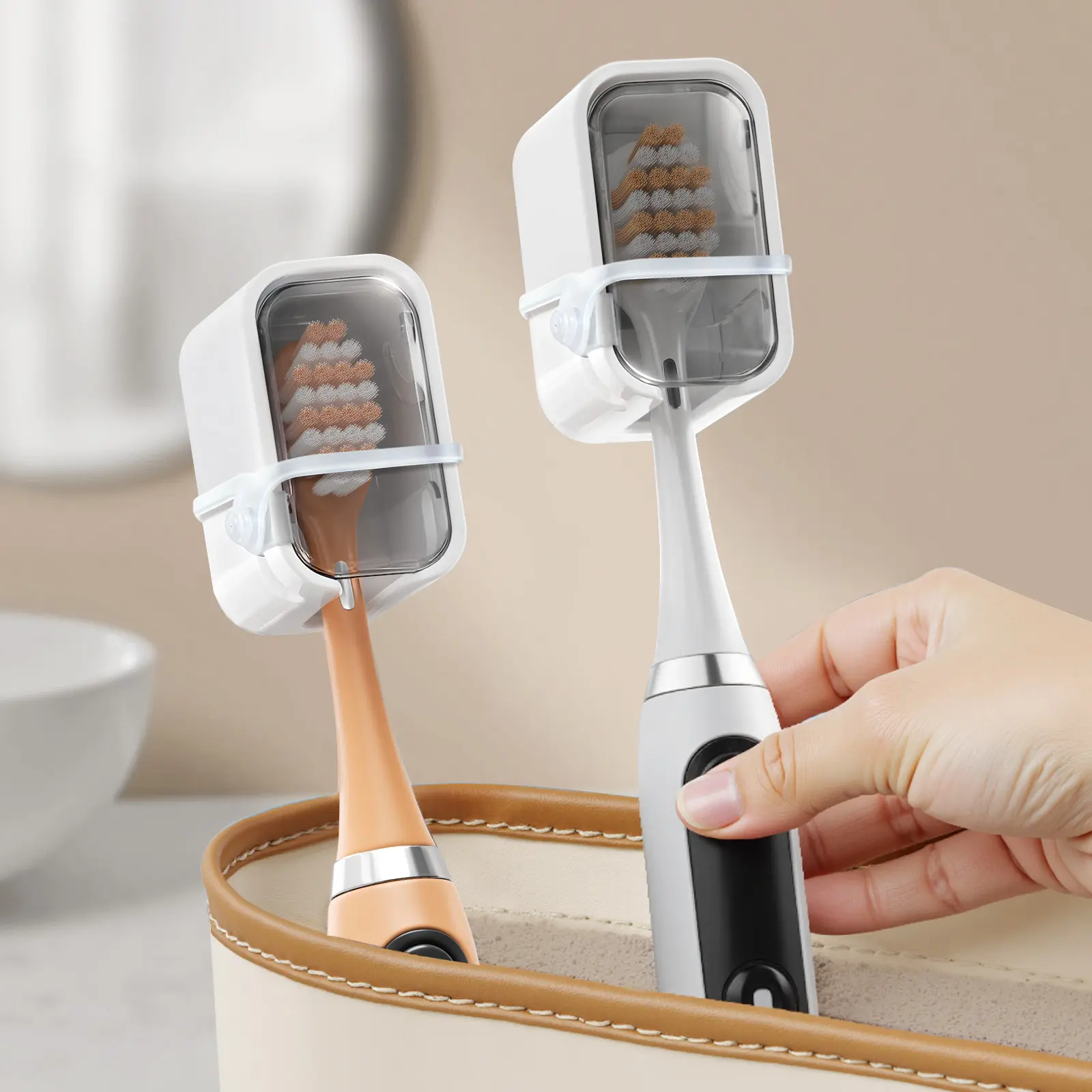 [MOPMS] Travel Toothbrush Storage Cup, Portable Toothbrush Storage Box, Organizer, Travel Toiletries Storage