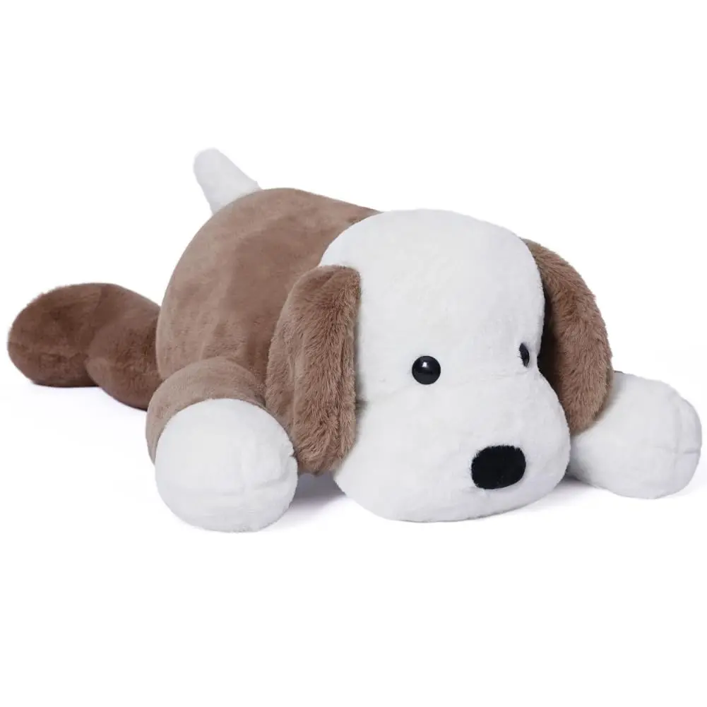 SNOWOLF Cuddly Soft Dog Stuffed Animal Plush Pillow Toy - 11.8in, 19.7in, 27.5in Brown Kawaii Plush for Boys, Girls - Birthday, Christmas Gift, Stuffed Animals
