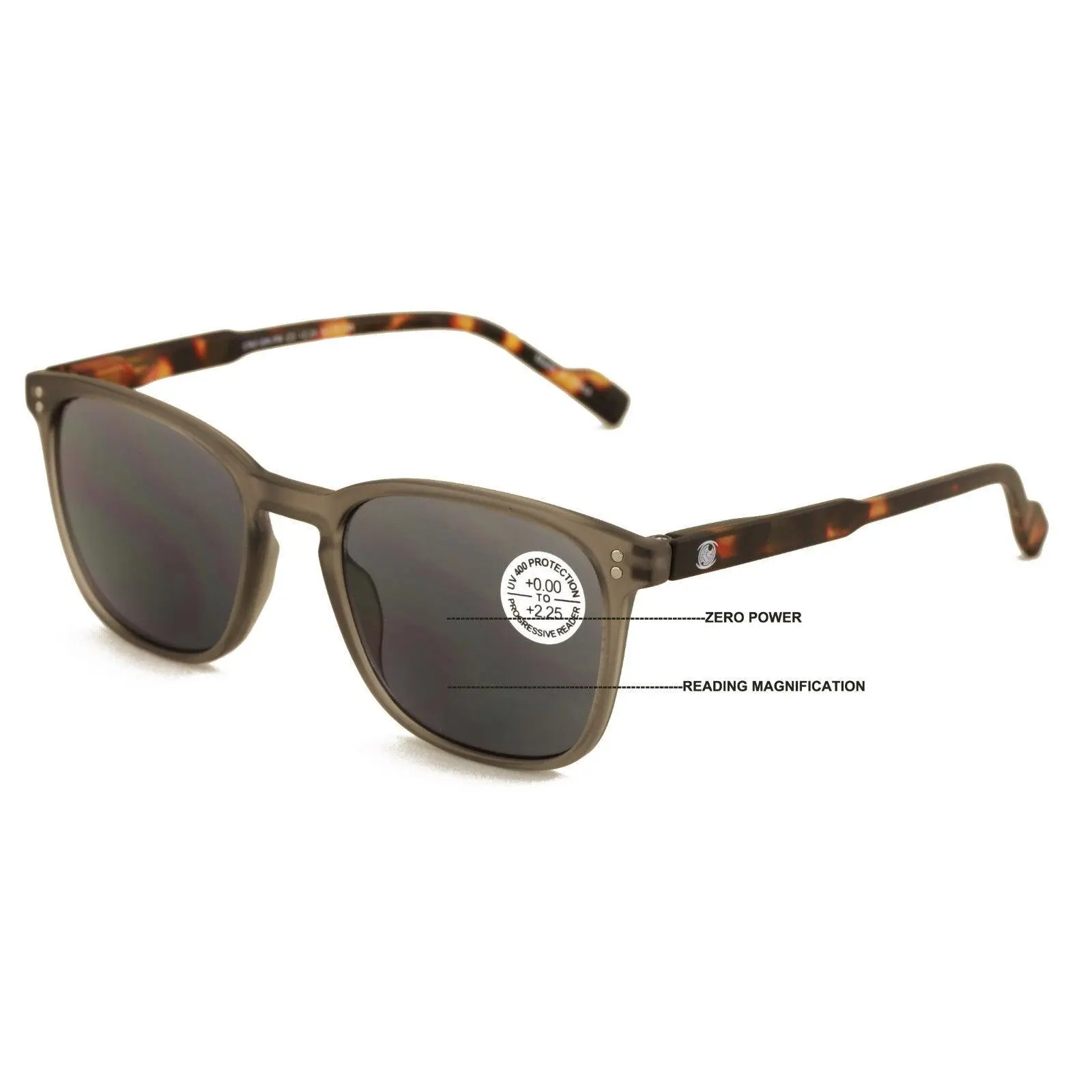 Lightweight Men Progressive Bifocal Reading Sunglasses – No Line Clear On Top CR01