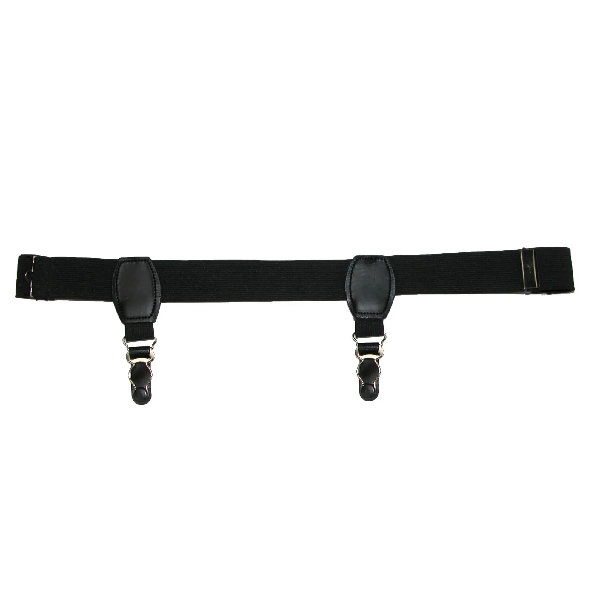 CTM Men's Elastic 1 Inch Sock Garters with 2 Clips, Garters, Leg, Leather