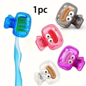 Home Toothbrush Head Storage Box, Portable Travel Toothbrush Protector Case with Drainage Hole Stand, Essential Bathroom Accessory