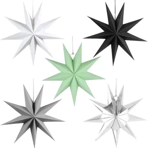 Elegant Christmas Star Decorations, Multicolor Paper Stars for Indoor Outdoor Use, Easy Hang & Reusable Design, Perfect Holiday Decoration