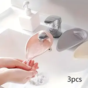 3pcs Silicone Faucet Extenders, Sink Extension Kits, Bathroom Splash Guards, Durable Water Tap Accessories, Easy Installation
