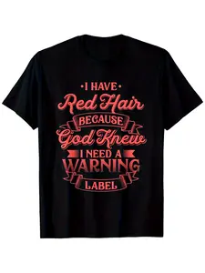 Funny Redhead T-Shirt - "I Have Red Hair Because God Knows" Bold Pink Lettering & Red Hair Pride Slogan, Unisex Casual Fit for Men & Women, Year-Round Wear, Birthday/Christmas Gift for Ginger Hair People, Irish-Themed Apparel