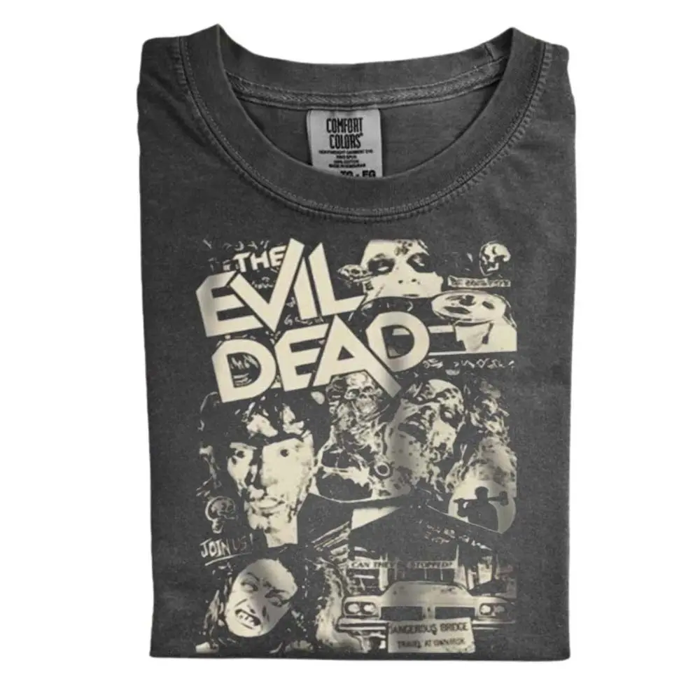 The Vintage Evil Dead Horror Movie Comfort Color Shirt, Vintage Zombie Shirt, Movie Shirt, Horror Fan Gift Shirt, Crew Neck T-shirt, Trending T-shirt